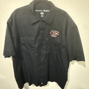 Dickies Mens 2XL Lucky 13 Thirteen logo Short Sleeve work Shirt, Great Condition
